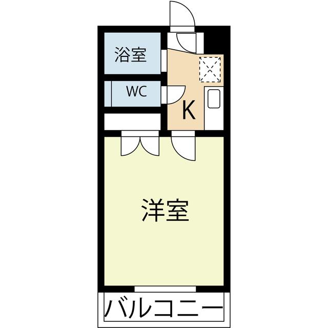 ベルトピア福岡I(1K/2階)の間取り写真
