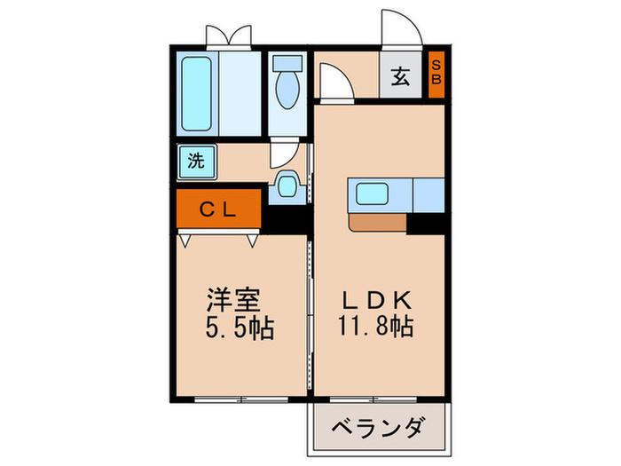 メゾンサンセリテ(1LDK/4階)の間取り写真