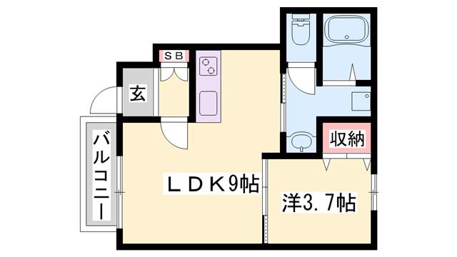 SUN・メゾン志染駅前(1LDK/1階)の間取り写真