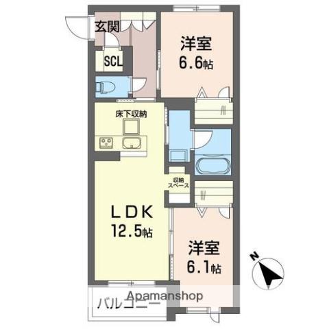 HS 八千代(2LDK/1階)の間取り写真