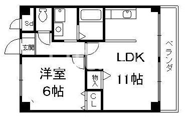 パストラーレ城南(1LDK/3階)の間取り写真