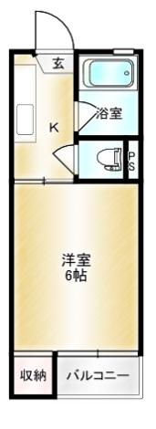 トロクト(1K/1階)の間取り写真