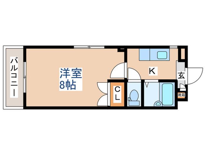 ヴィラージュ春日町(1K/2階)の間取り写真