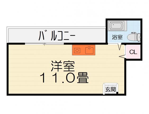 ヨーク浜寺(ワンルーム/4階)の間取り写真