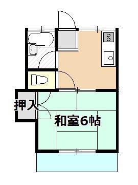 RECTIVE東松山(1DK/2階)の間取り写真