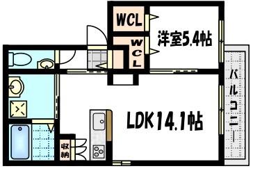 APPARTEMENT四季(1LDK/1階)の間取り写真
