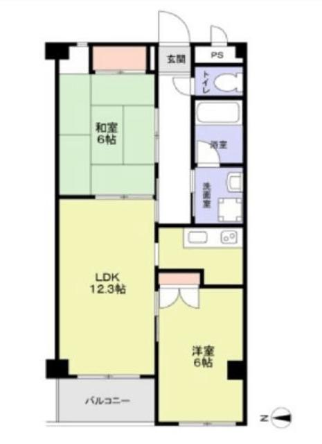 K-HOUSE(2LDK/6階)の間取り写真