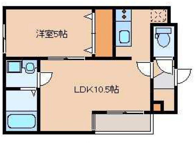 AMERI HAKATA(1LDK/2階)の間取り写真