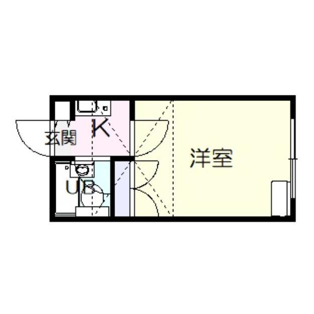 ビセンテハウス昭和町(1K/2階)の間取り写真