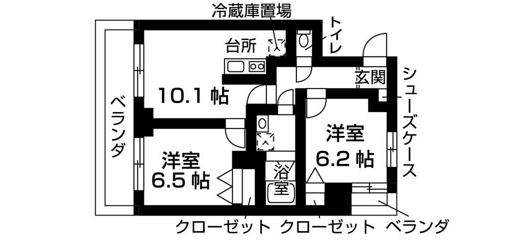 パレスコートU鳥越(2DK/11階)の間取り写真