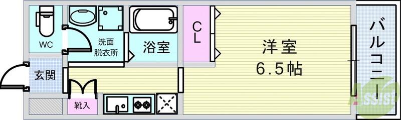 ロイヤルクイーンズパーク蛍池(1K/10階)の間取り写真