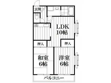 麻亜呂コーポ(2LDK/2階)の間取り写真