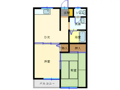 サンハイツ静(2DK/2階)の間取り写真