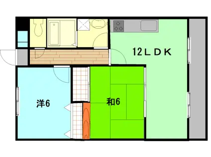有信段原ビル(2LDK/5階)の間取り写真
