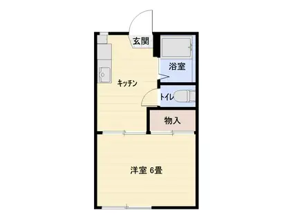 たかねハウス(1K/1階)の間取り写真