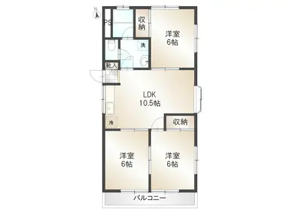 レジデンスFINE1号館(3LDK/2階)の間取り写真