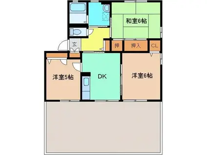 メルシーVI(3DK/1階)の間取り写真