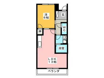 タキオンB(1LDK/1階)の間取り写真