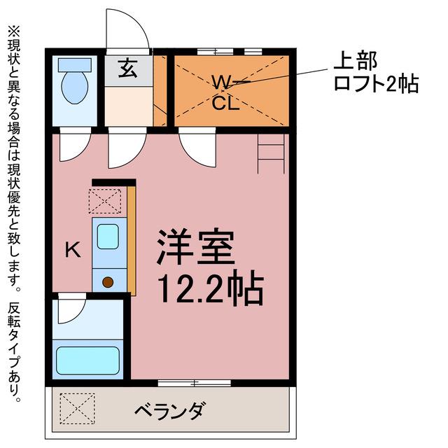 セザンヌ花田Ⅱ(ワンルーム/2階)の間取り写真