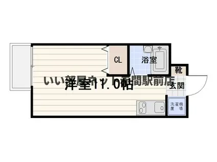 リバティハウス山本(ワンルーム/1階)の間取り写真