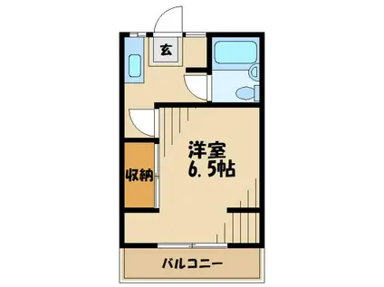 パインクレスト(1K/1階)の間取り写真