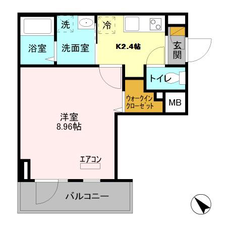プリムヴェール(1K/7階)の間取り写真