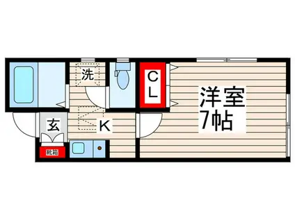 カーサ島田(1K/1階)の間取り写真