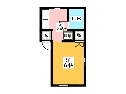 エーデル鎌倉(ワンルーム/1階)の間取り写真