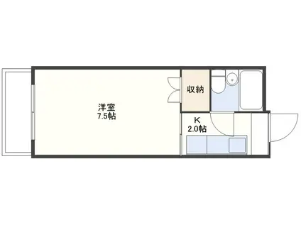 石橋ハイツ(1K/4階)の間取り写真