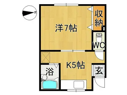 アプリコットハウス(1K/1階)の間取り写真