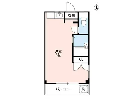 HUDO辛島(ワンルーム/4階)の間取り写真