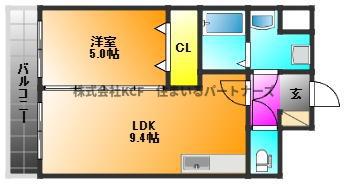 プロスペールSII(1LDK/3階)の間取り写真