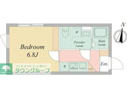 BAYS WATER 北千住(1K/4階)の間取り写真