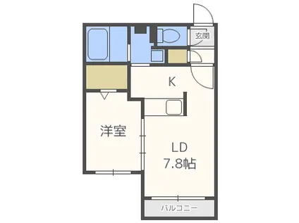 ブラスト稲穂(1LDK/3階)の間取り写真