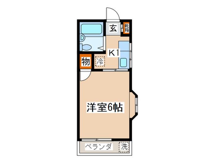 ホワイトハイツ(1K/2階)の間取り写真