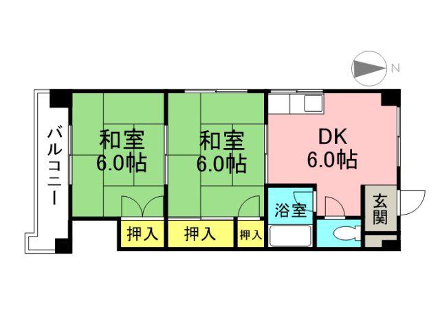 真砂ビル(2DK/3階)の間取り写真