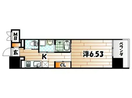 ウィングス城野駅前(1K/3階)の間取り写真