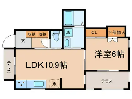 KLEE等々力(1LDK/1階)の間取り写真