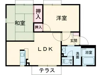 ロイヤルグレイス(2LDK/1階)の間取り写真