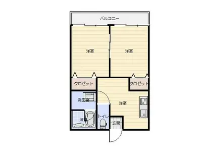 サンパ-ム志布志(2DK/2階)の間取り写真