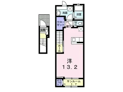 L.ラシック 古市橋(ワンルーム/2階)の間取り写真