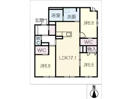 エバンジェリスト(3LDK/1階)の間取り写真