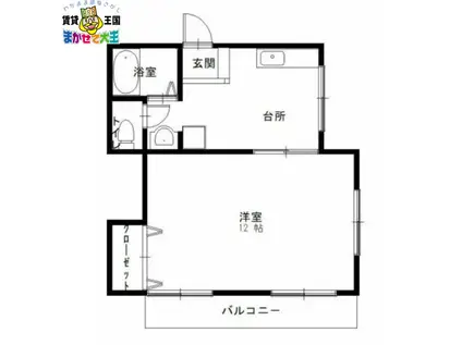 コーポ第二(1DK/1階)の間取り写真