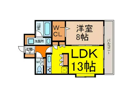 ラ・ドーニ清水(1LDK/9階)の間取り写真