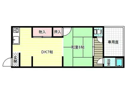福田文化(1LDK/2階)の間取り写真