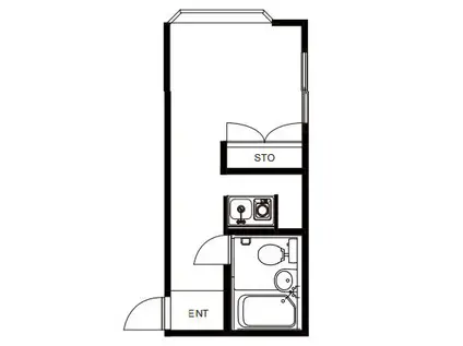 マメケイジュ(ワンルーム/2階)の間取り写真