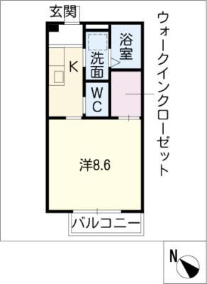 グレイス(1K/1階)の間取り写真