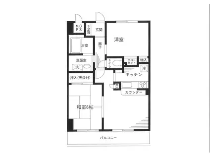 ベイシティコート横浜(2LDK/8階)の間取り写真