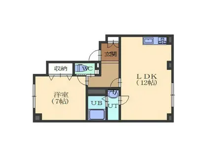 BETTER R 北斗(1LDK/2階)の間取り写真