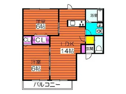ベストハイム富秋(2LDK/1階)の間取り写真
